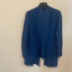 Talbots Blue Linen Cardi